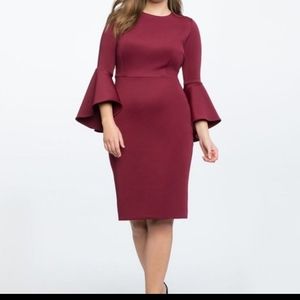 Flare Sleeve Scuba Dress